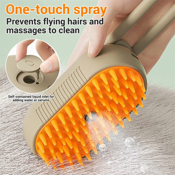3-in-1 Electric Cat & Dog Steam Brush with Massage Function for Grooming & Hair Removal - Image 4