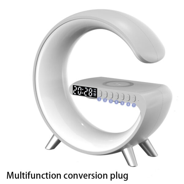 Smart G-Shaped LED Lamp with Bluetooth Speaker & Wireless Charger - For Bedroom Home Decor - Image 8