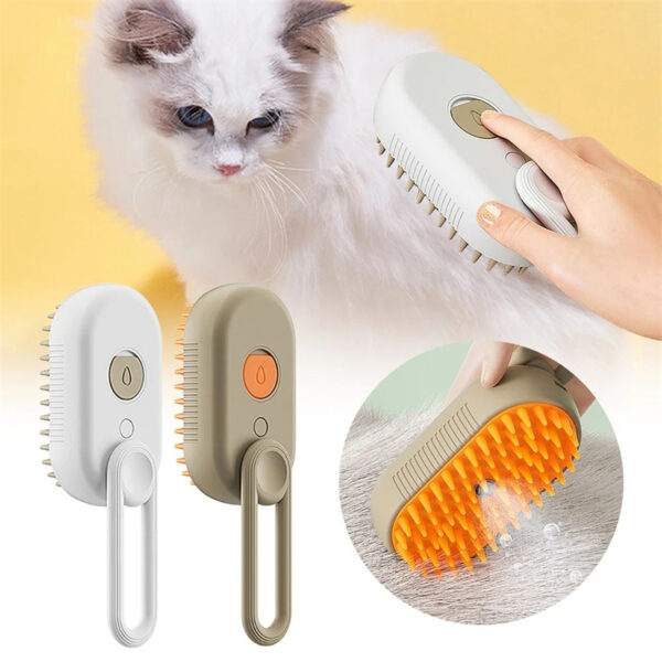 3-in-1 Electric Cat & Dog Steam Brush with Massage Function for Grooming & Hair Removal - Image 8