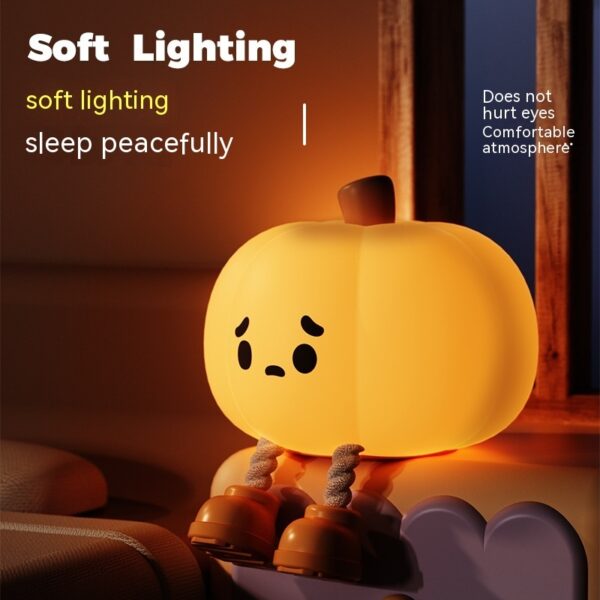 Pumpkin Lamp Small Night Lamp Halloween Silicone Pat Lamp Ambience Light - Image 3