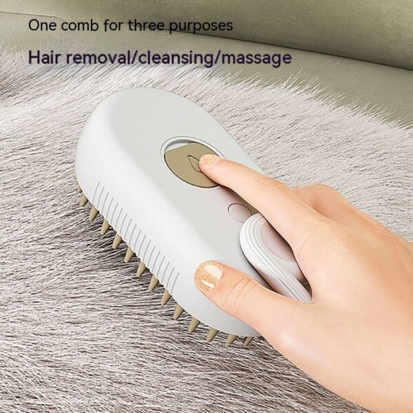 3-in-1 Electric Cat & Dog Steam Brush with Massage Function for Grooming & Hair Removal - Image 2