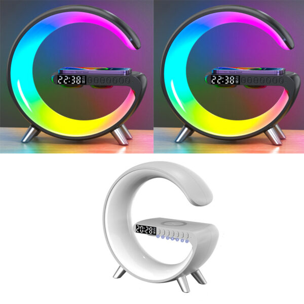 Smart G-Shaped LED Lamp with Bluetooth Speaker & Wireless Charger - For Bedroom Home Decor - Image 6