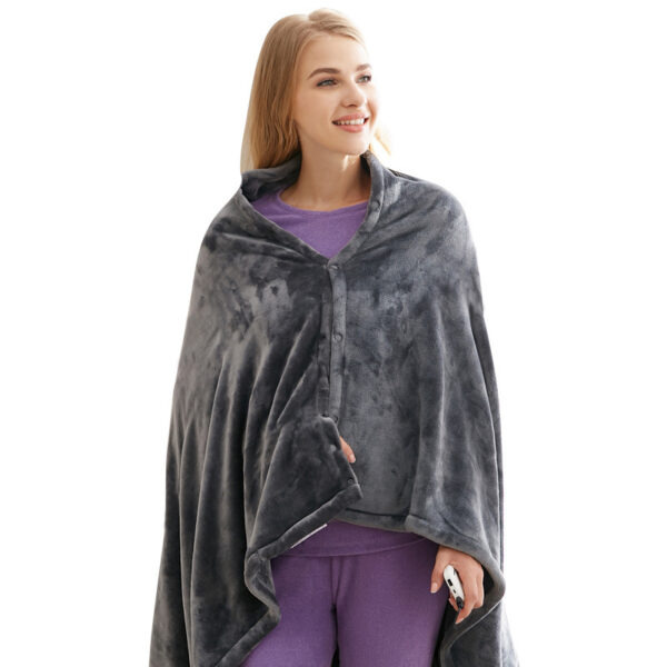 Winter Flannel Heated Blanket Cold Protection Body Warmer USB Heated Warm Shawl Electric Heated Plush Blanket - Image 2