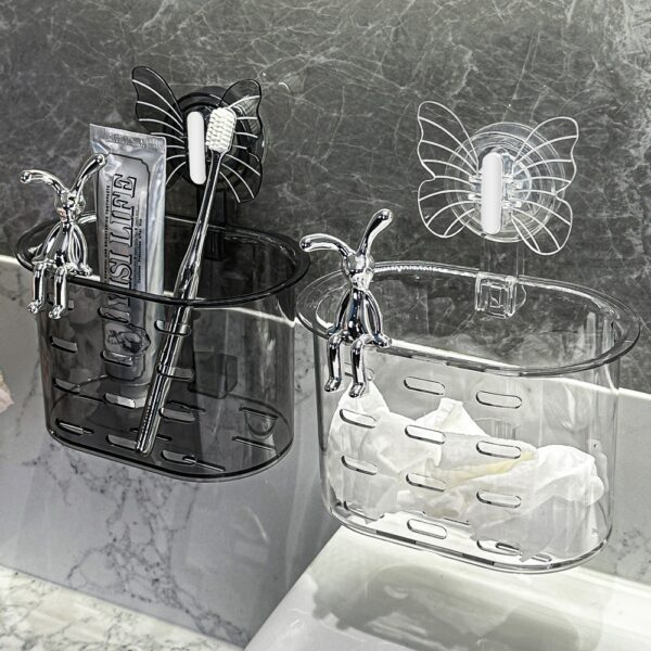 Butterfly Sucker Toothbrush Rack Wall-mounted Punch-free - Image 3
